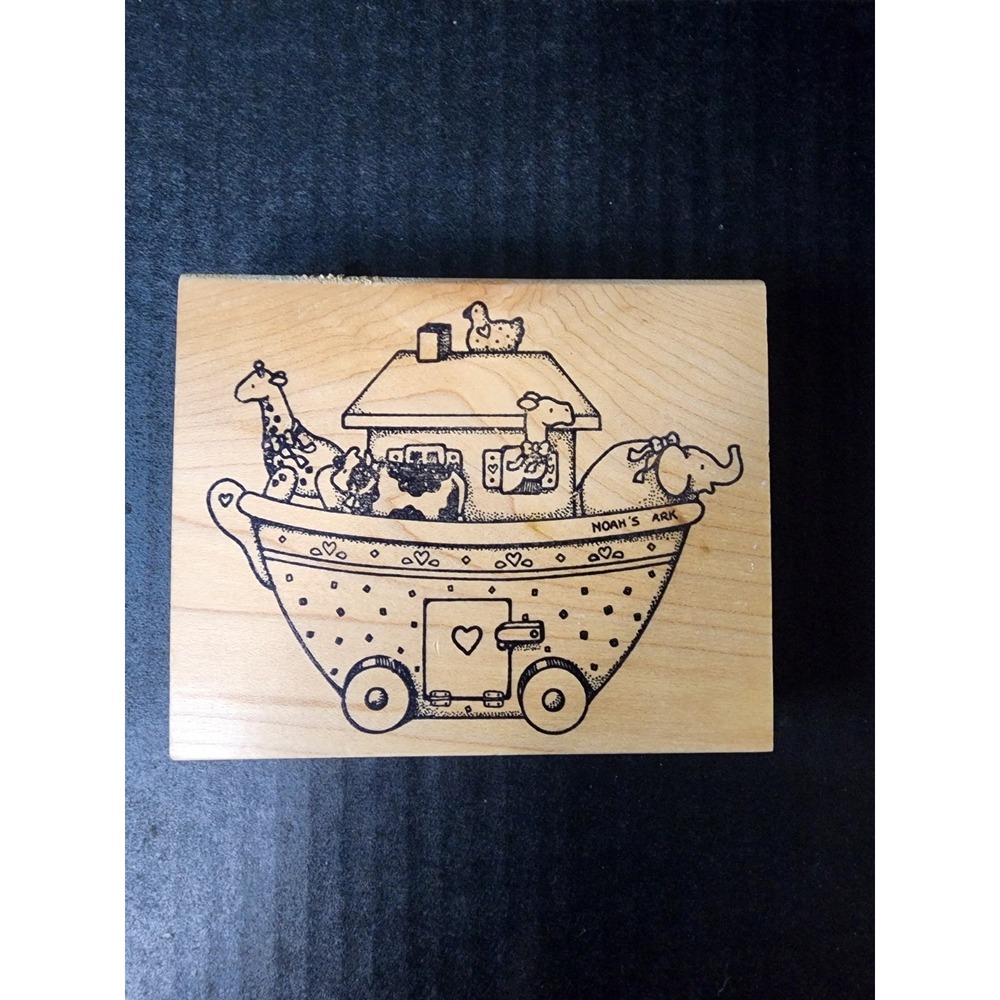 Vintage Daisy Kingdom Rubber Stamp Noah's Ark Animals 1988 USA